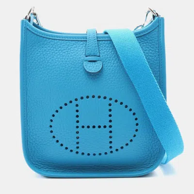 Pre-owned Hermes Evelyne Tpm Amazon Blue Frida Y Taurillon Clemence Bag