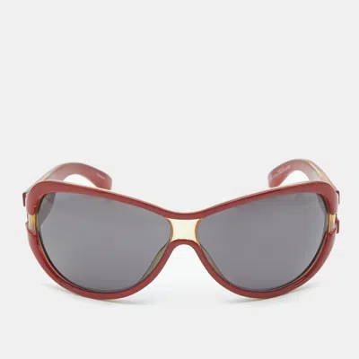 Pre-owned Saint Laurent Brown/black 6183/s Oversized Sunglasses