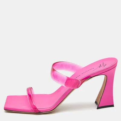 Pre-owned Giuseppe Zanotti Pink Pvc Slide Sandals Size 39