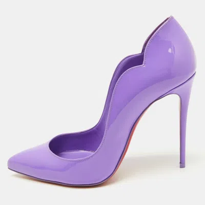 Pre-owned Christian Louboutin Purple Patent Leather Hot Chick Pumps Size 38.5