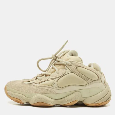 Pre-owned Yeezy X Adidas Green Neoprene And Suede Yeezy 500 Stone Sneakers Size 38