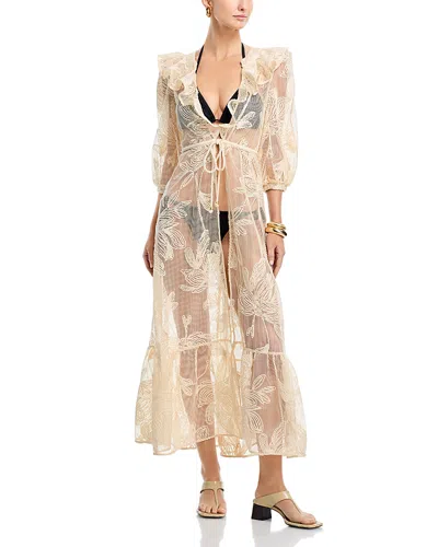 Patbo Joy Lace Dress Swim Cover-up In Neutral
