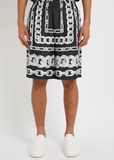 Versace Men Medusa Chains Silk Shorts
