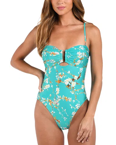 L Agence Emelia Cherry Bandeau One-piece Swimsuit