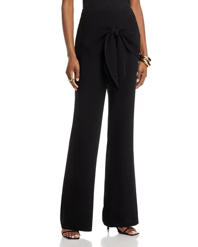 Cinq À Sept Lilas Tie Front Flare Leg Pants In Black