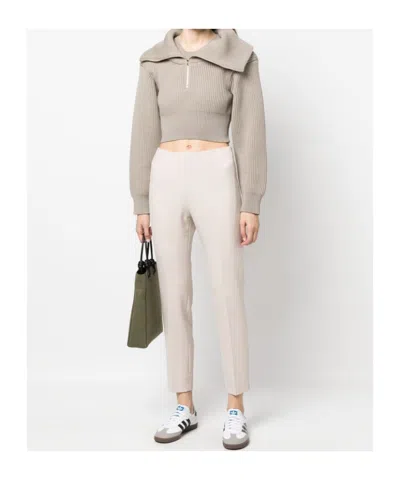 Peserico Cropped Slim Fit Pants In White