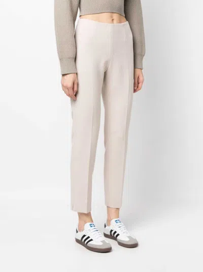 Peserico Cropped Slim Fit Pants In White