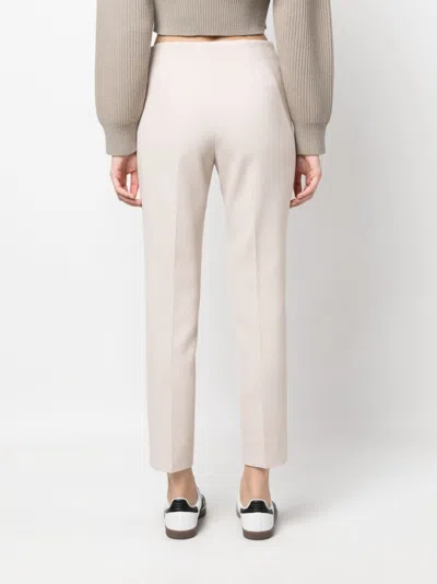 Peserico Cropped Slim Fit Pants In White