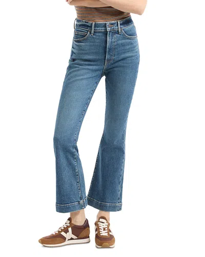 Veronica Beard Carson High Rise Ankle Flare Leg Jeans In Roadside Blue In Blue
