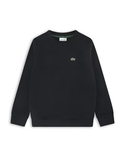 Lacoste Boys' Core Fleece Crewneck Sweatshirt - Little Kid, Big Kid In Black