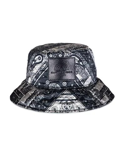 Kurt Geiger Bandana Print Quilted Bucket Hat In Black