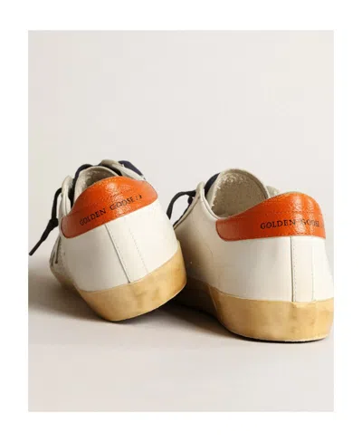 Golden Goose Super-star Penstar With Silver Star And Orange Heel Tab