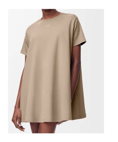 Loewe Trapeze Dress In Cotton Blend In Neutral