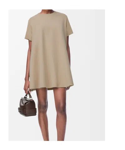 Loewe Trapeze Dress In Cotton Blend In Neutral