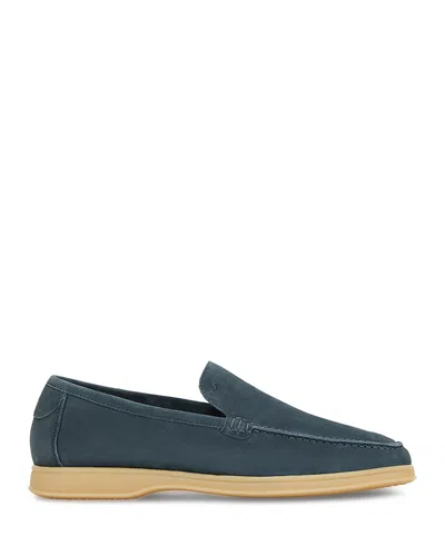 Boggi Milano Aria Suede Leather Loafers In Blue