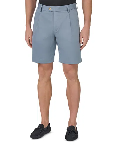 Boggi Milano Stretch Cotton And Tencel Bermuda Shorts In Blue