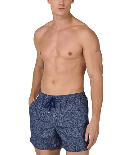 Boggi Milano Fantasy Design Printed Swim Trunks In Blue