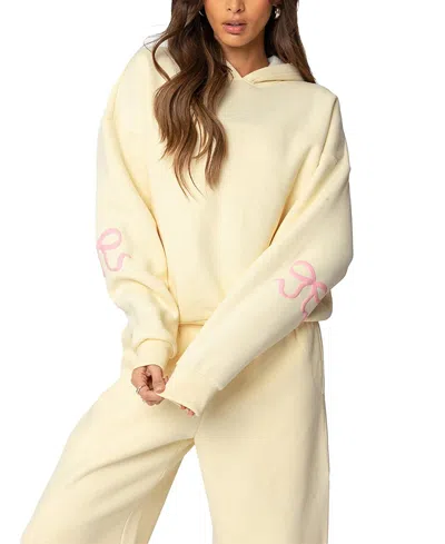 Edikted Bonney Bow Oversize Hoodie In Yellow