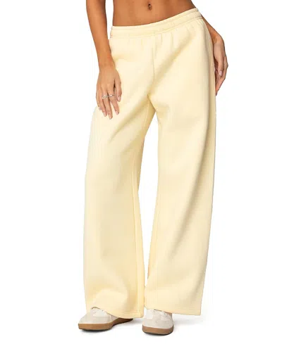 Edikted Bonney Bow Detail Sweatpants In Yellow