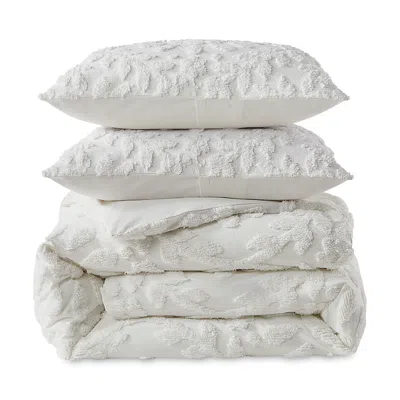 Peri Home Laurel Chenille Duvet Cover Set, Full/queen In Neutral