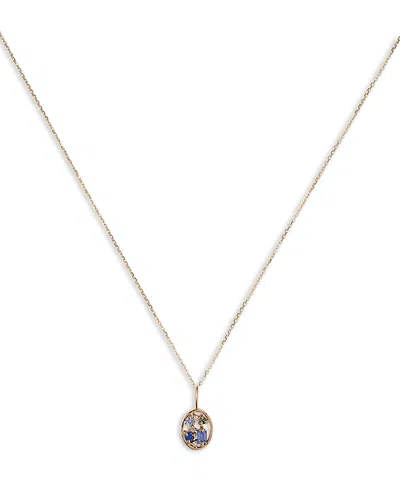Wwake 14k Yellow Gold Multi Gemstone & Diamond Accent Seven Pendant Necklace, 16 In Multi
