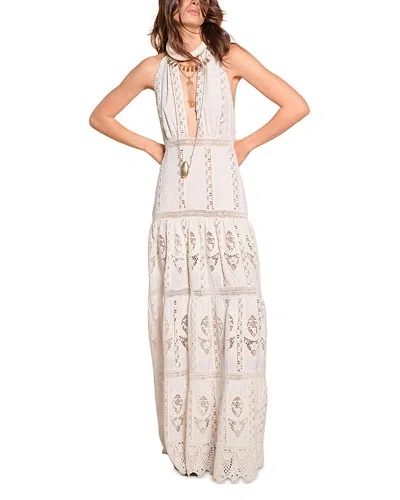 Johanna Ortiz Luz Tropical Halter Maxi Dress In White