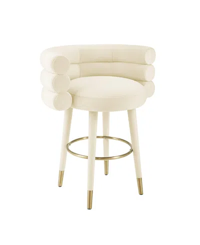 Tov Furniture Betty Velvet Counter Stool In Neutral