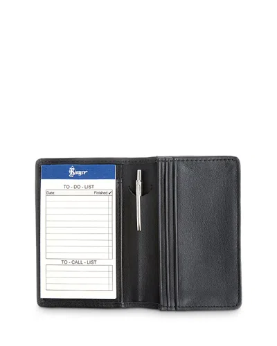 Royce New York Leather Notepad Organizer Wallet In Black