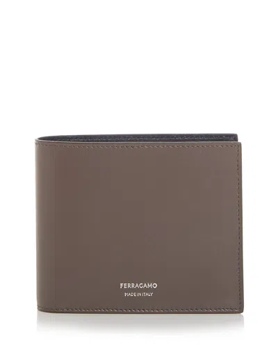 Ferragamo Leather Bifold Wallet In Neutral