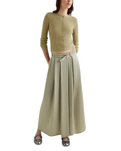 Marella Fontana Belted Maxi Skirt In Green