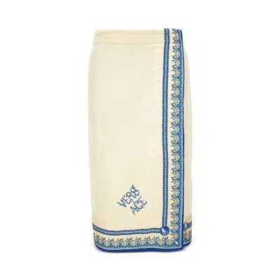 Versace Underwater Barocco Wrap Towel In Blue