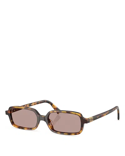 Miu Miu Rectangle-frame Sunglasses In Brown