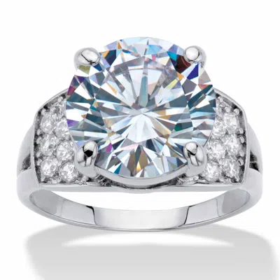 Palm Beach Jewelry 6.35 Cttw. Round Cubic Zirconia Platinum-plated Engagement Ring