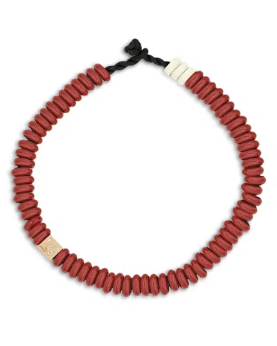 Adina Reyter 9k Yellow Gold & Diamond Big Bead Year Of The Snake Necklace, 16 In Red