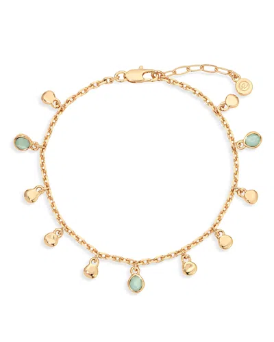 Ettika Sea Glass Charm Ankle Bracelet In Gold