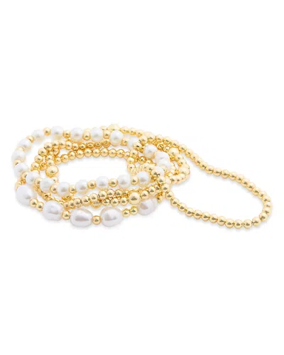 Aqua Cultured Freshwater Pearl Beaded Bracelet, Set Of 5 - Exclusive