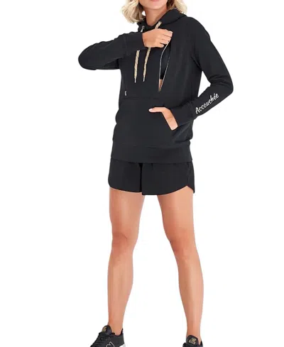 Accouchée Iconic Maternity/nursing Hoodie In Black