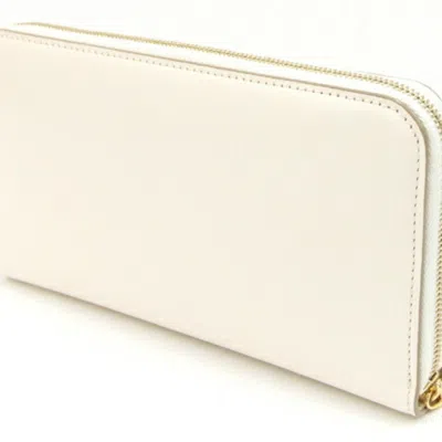 Pre-owned Bally Off-white Leather Long Wallet (bi-fold) ()