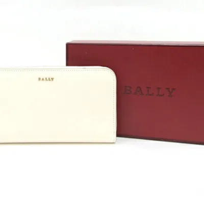 Pre-owned Bally Off-white Leather Long Wallet (bi-fold) ()