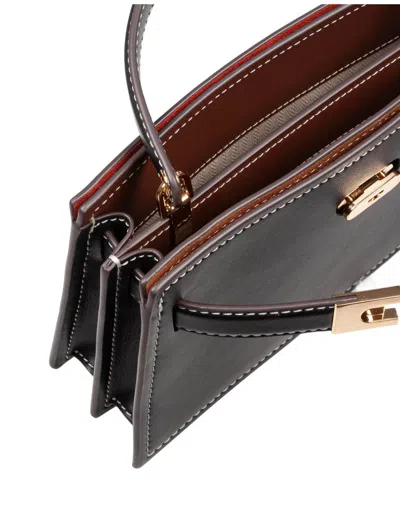 Tory Burch Lee Radziwill Mini Leather Handbag In Black