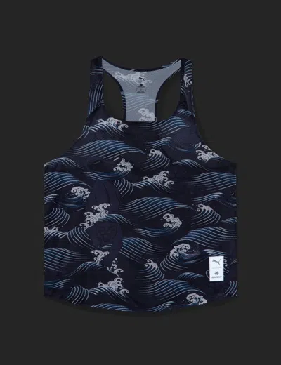 Puma X Saysky Graphic Singlet New Navy In Blue