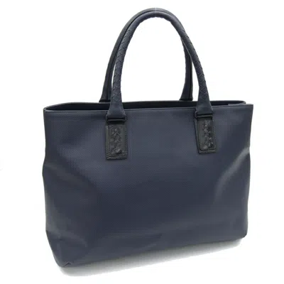 Pre-owned Bottega Veneta Black Navy Pvc Leather Tote Bag ()