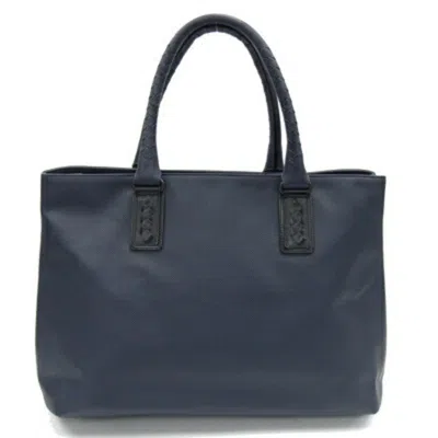 Pre-owned Bottega Veneta Black Navy Pvc Leather Tote Bag ()