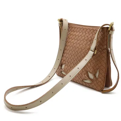 Pre-owned Bottega Veneta Brown Pink Leather Pochette Shoulder Bag ()