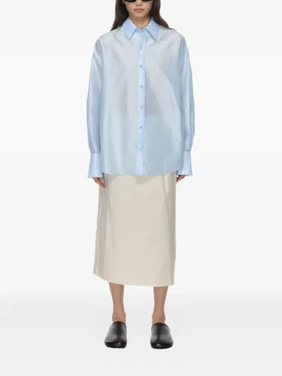 Carven Taffeta Shirt In Blue
