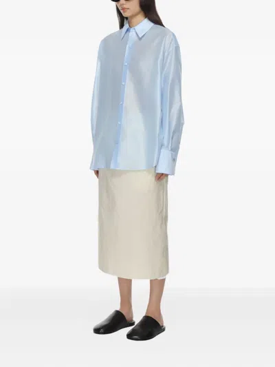 Carven Taffeta Shirt In Blue