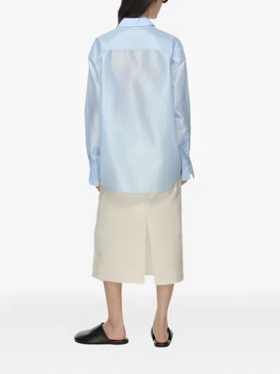 Carven Taffeta Shirt In Blue