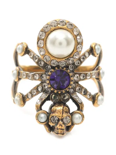 Pre-owned Alexander Mcqueen 2010s Spider Skull Ring