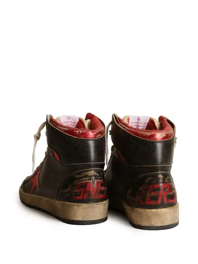 Golden Goose Sky Star Leather High-top Sneakers In Black