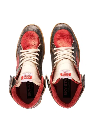 Golden Goose Sky Star Leather High-top Sneakers In Black